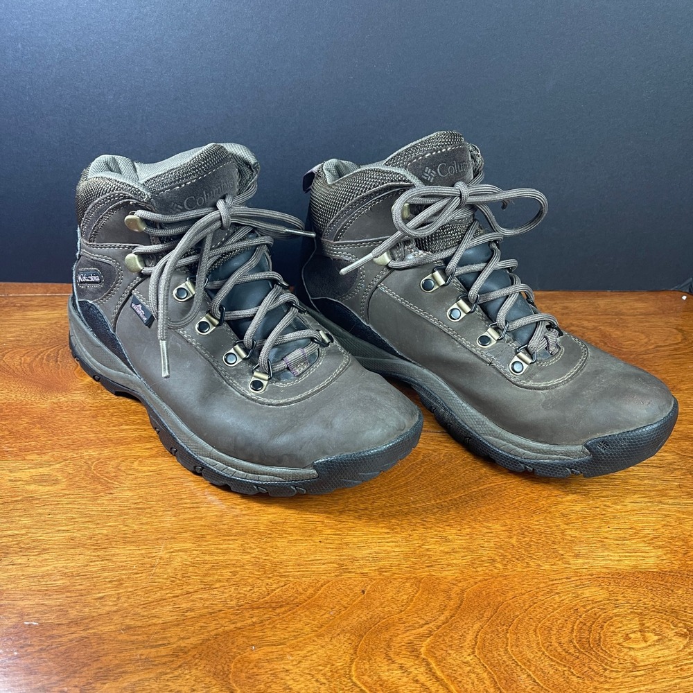 Columbia‎ Mens 8 Newton Ridge Plus Waterproof Hiking Boots Brown Leather